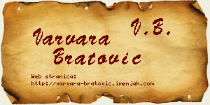 Varvara Bratović vizit kartica